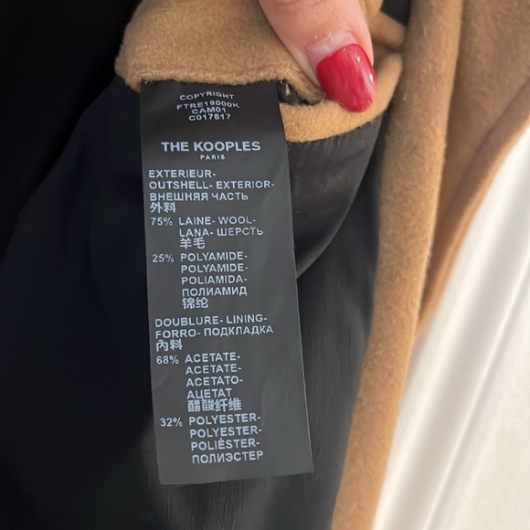 The Kooples Wool Trench with Leather Accents - Picture 5 of 7